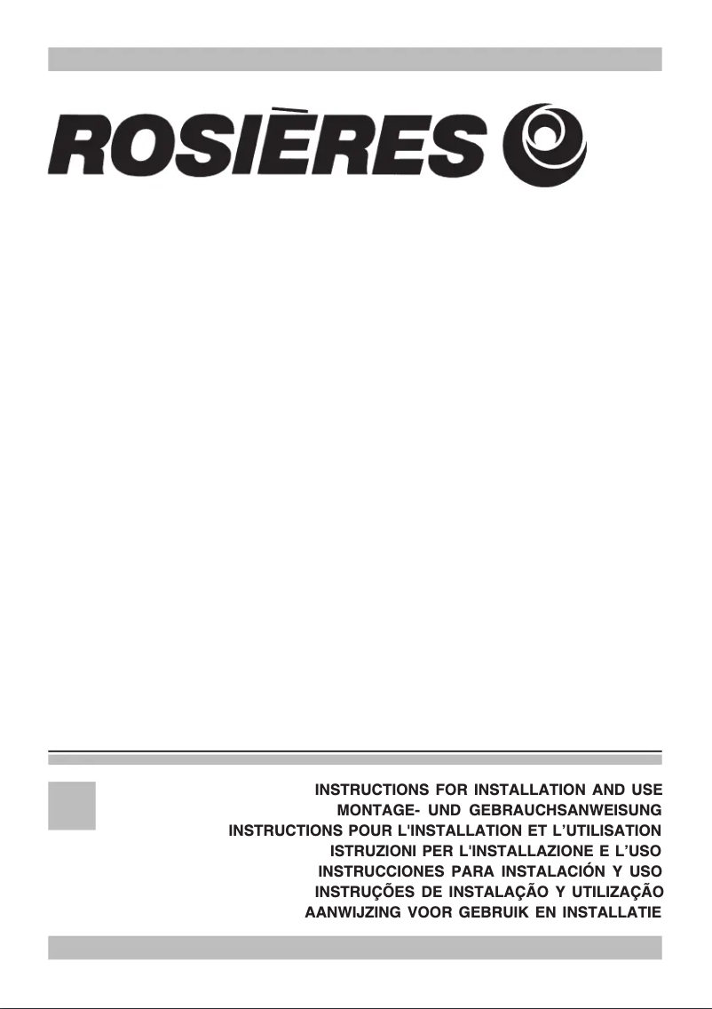 Page n°1 - Manuel utilisateur Rosieres RHG 527/1 GR