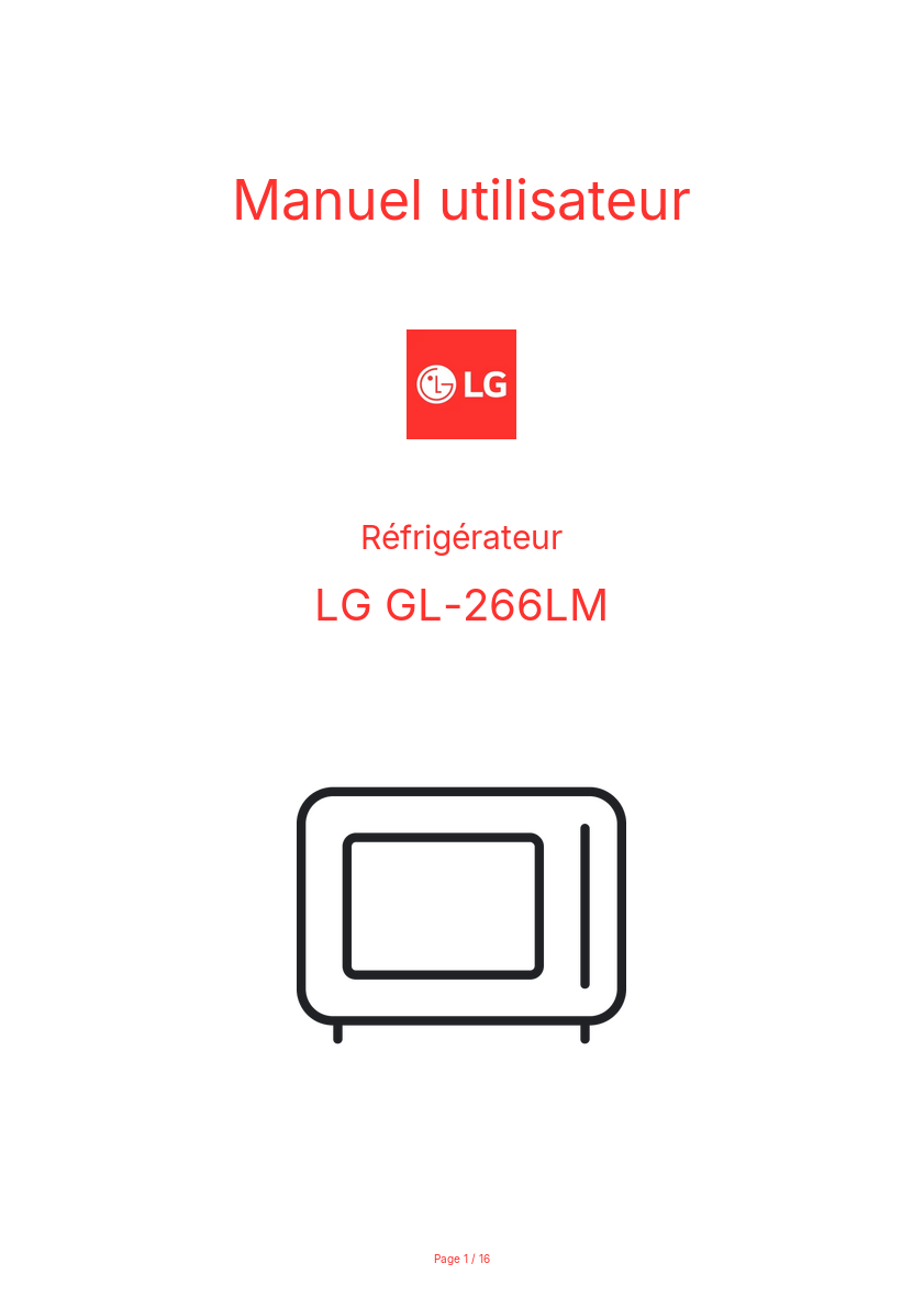 Image de la première page du manuel de l'appareil GL-266LM