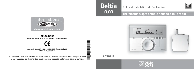 Page 1 de la notice Manuel utilisateur Delta Dore Deltia 8.03