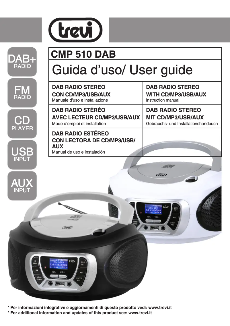 Page n°1 - Manuel utilisateur Trevi CMP 510 DAB