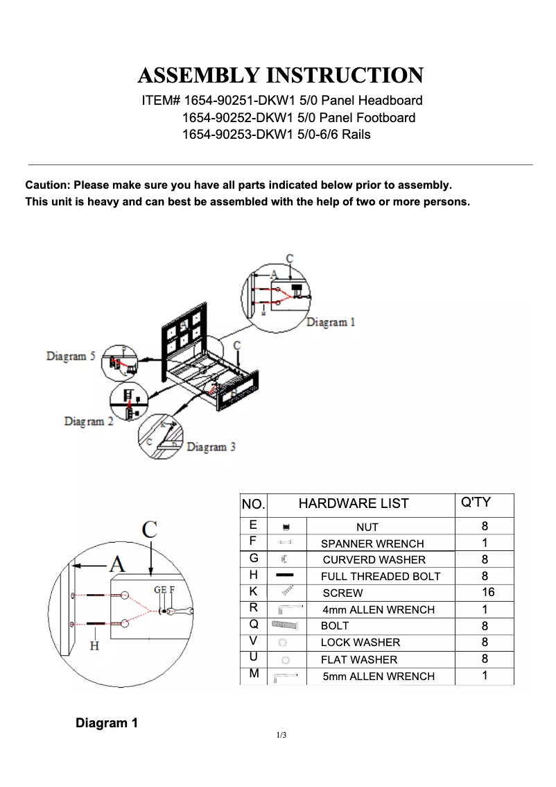 Page 1 de la notice Manuel utilisateur Hooker 1654-90251-DKW1