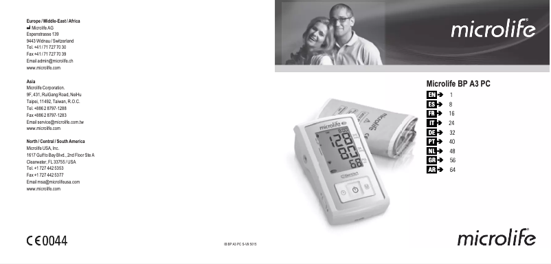 Page 1 de la notice Manuel utilisateur Microlife BP A3 PC