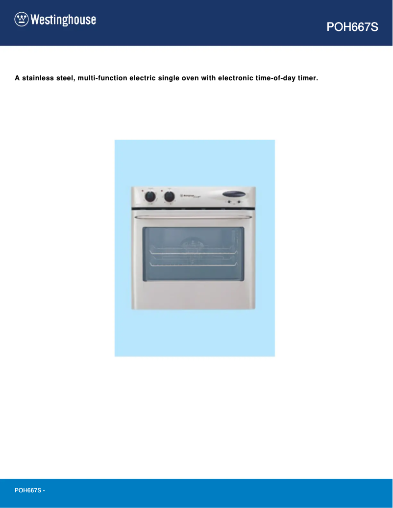 Page 1 de la notice Manuel utilisateur Westinghouse POH667S