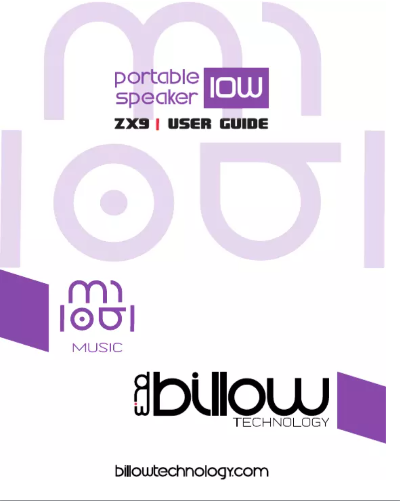 Page 1 de la notice Manuel utilisateur Billow ZX9