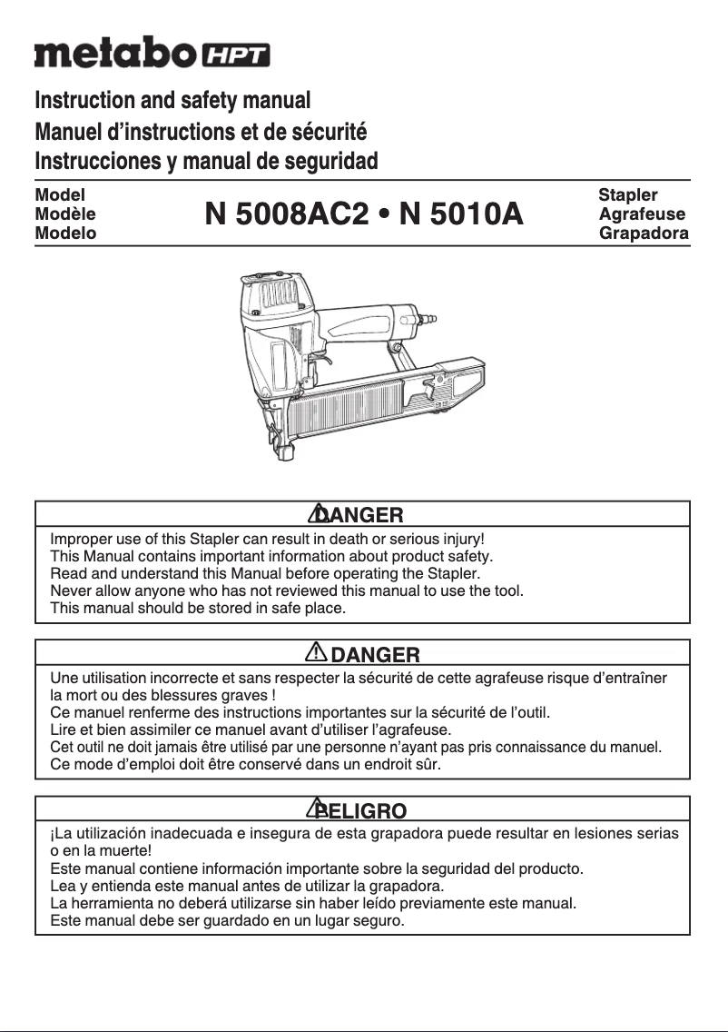 Page n°1 - Manuel utilisateur Metabo N5008AC2