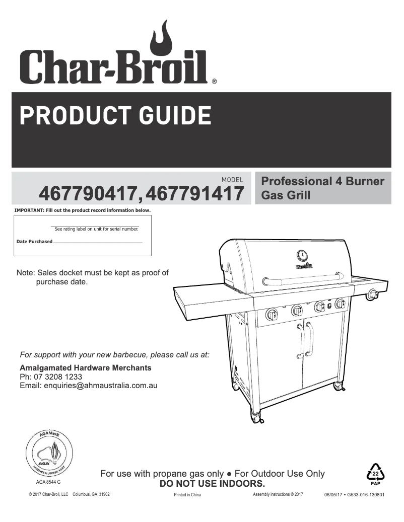 Image de la première page du manuel de l'appareil Professional 467790417