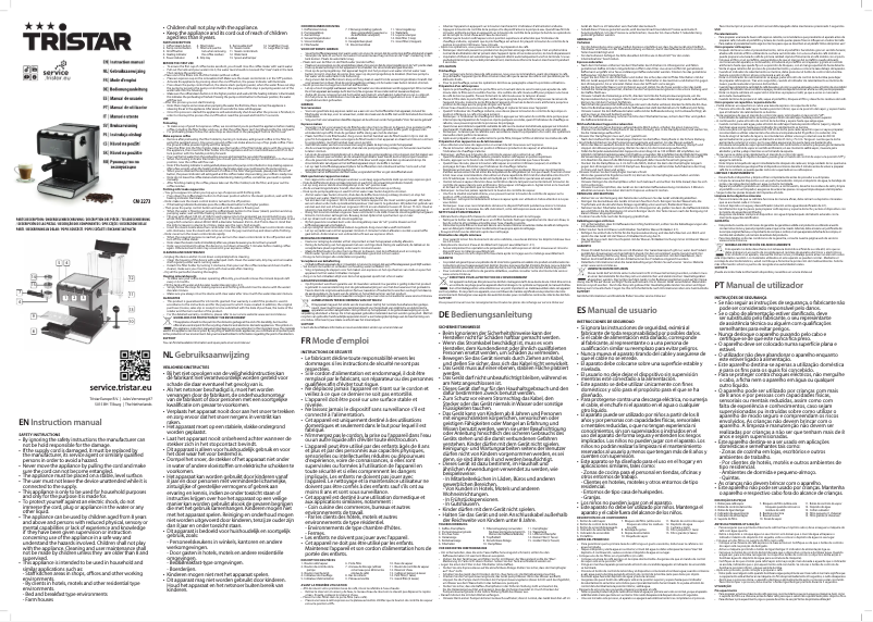 Page 1 de la notice Manuel utilisateur TriStar CM-2273