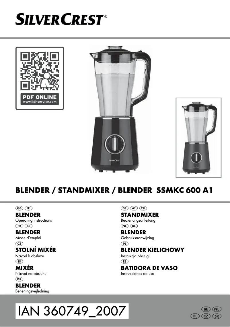 Page 1 de la notice Manuel utilisateur SilverCrest SSMKC 600 A1