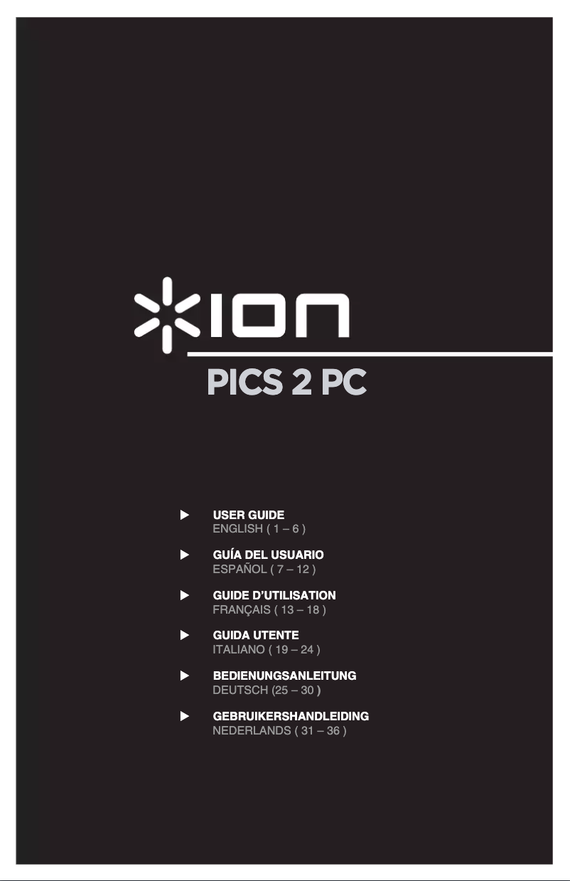 Page n°1 - Manuel utilisateur ION Pics 2 PC