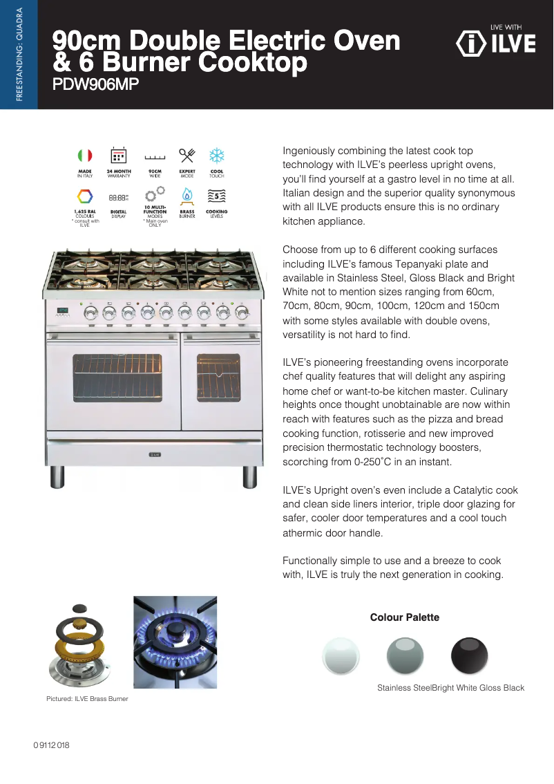 Page n°1 - Fiche technique Ilve PDW906MPSS