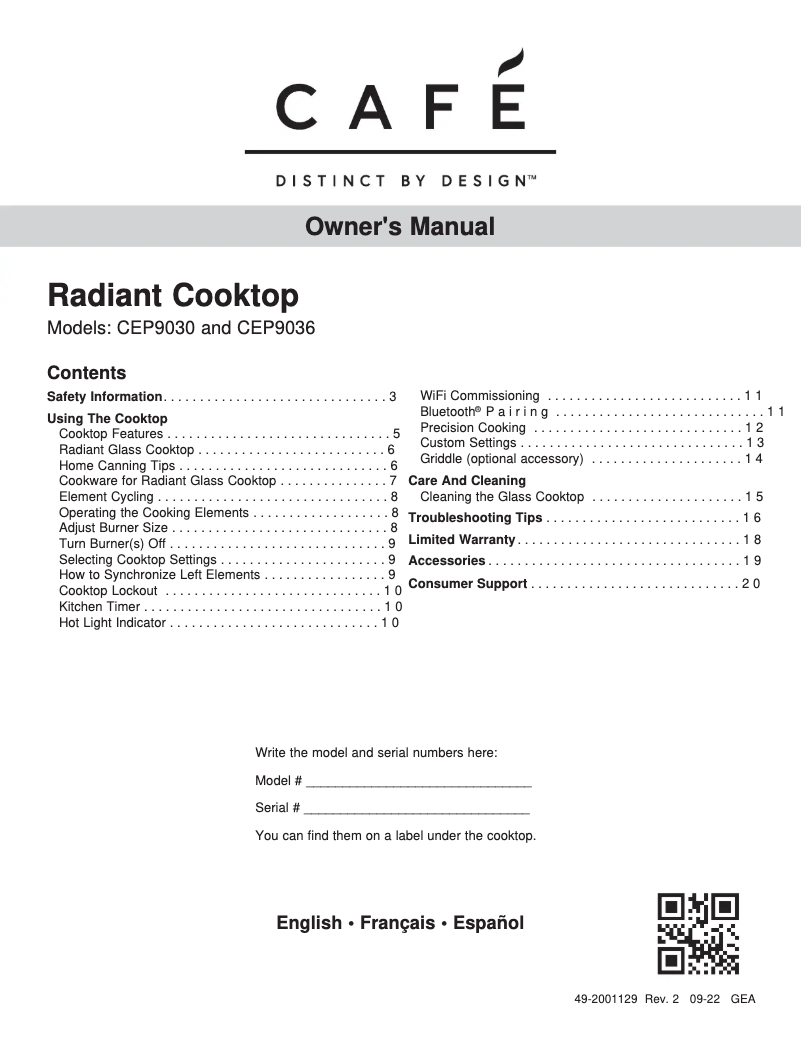 Image de la première page du manuel de l'appareil Café CEP90302TSS