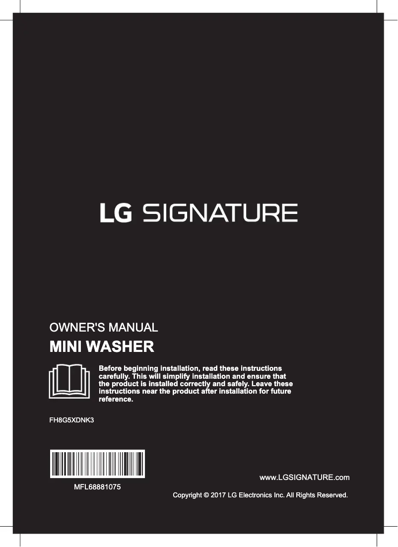Page 1 de la notice Manuel utilisateur LG FH8G5XDNK3