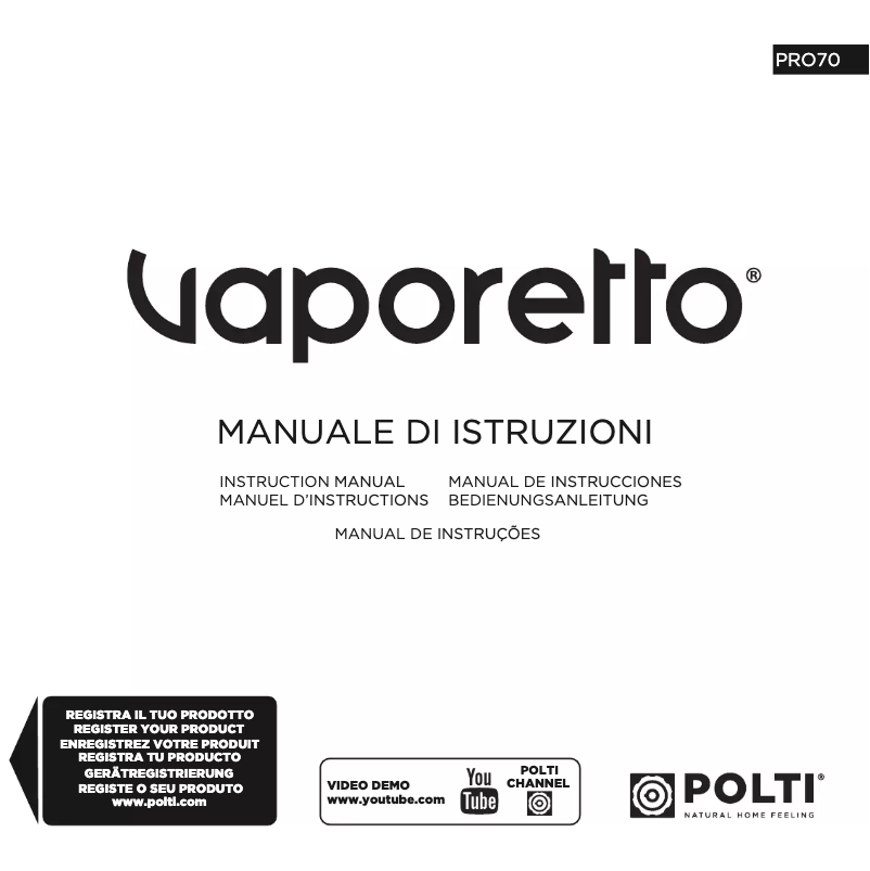 Page n°1 - Manuel utilisateur Polti Vaporetto Pro 70