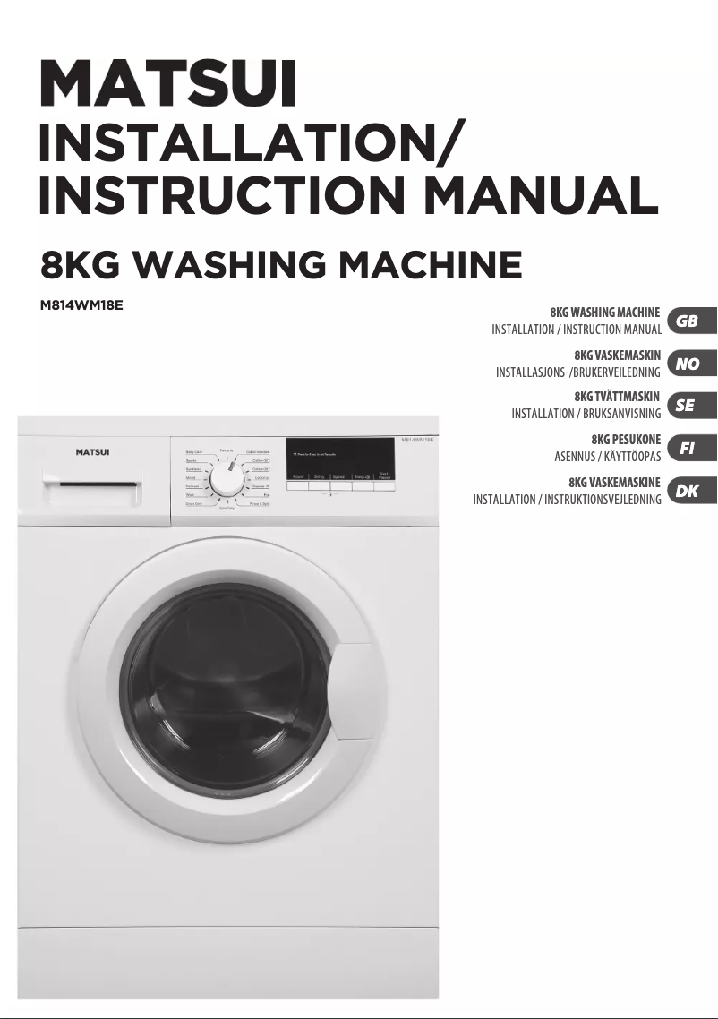 Image de la première page du manuel de l'appareil M814WM18E