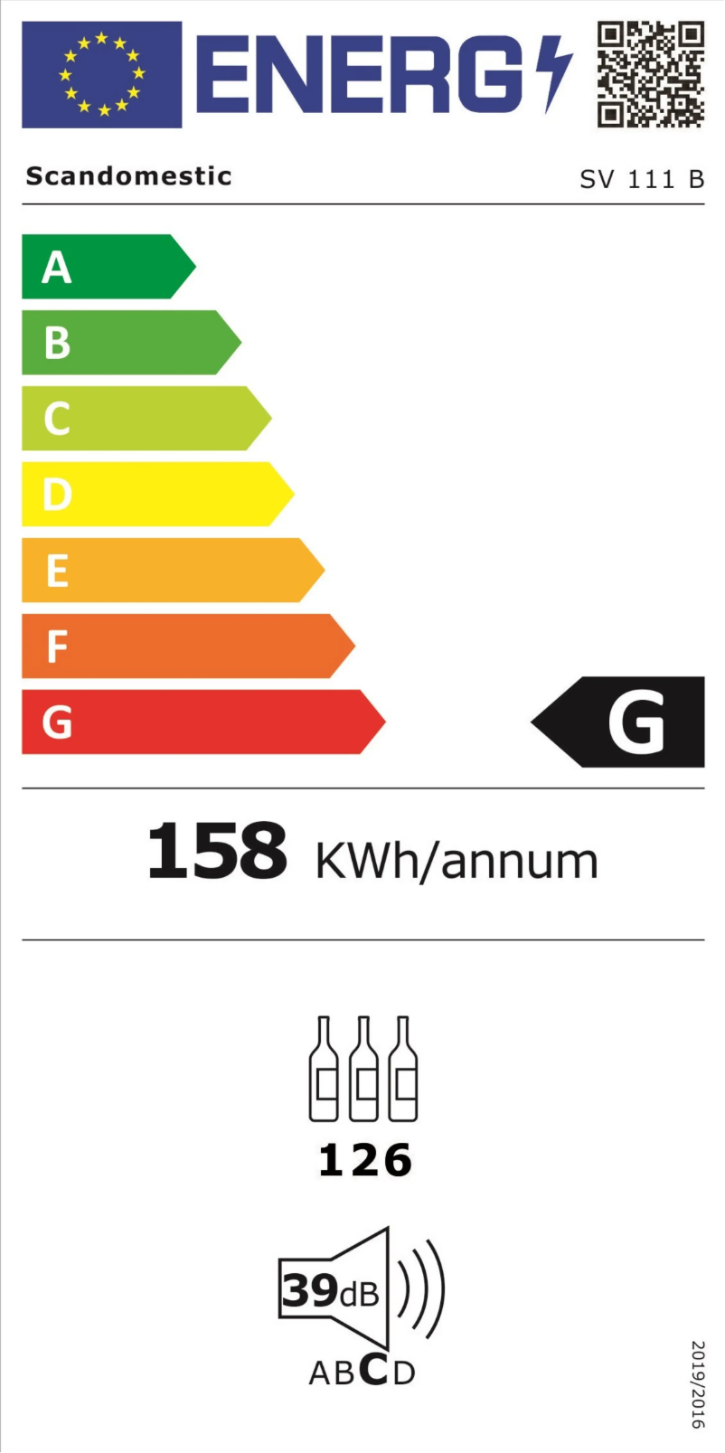 Page n°1 - Label énergétique Scandomestic SV 111 B