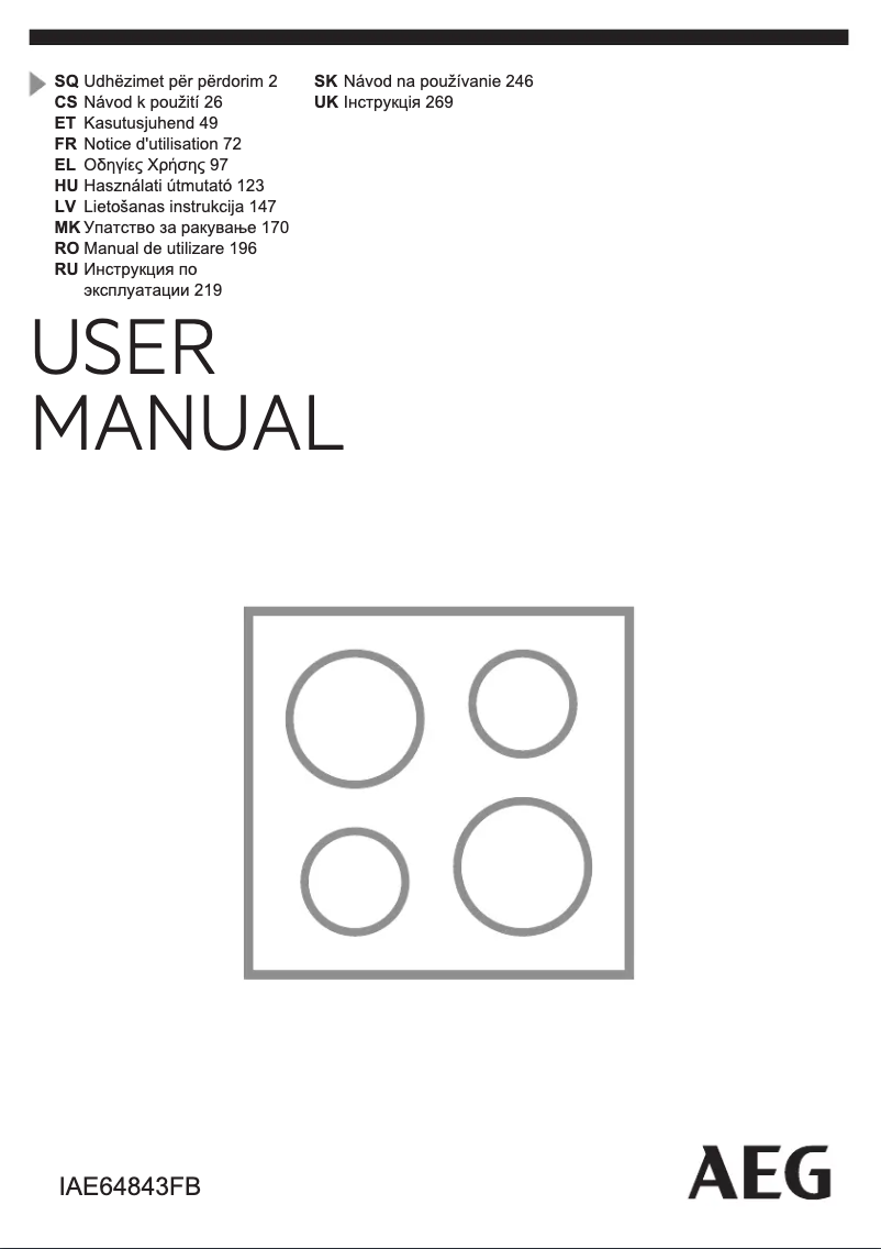 Page 1 de la notice Manuel utilisateur AEG IAE64843FB