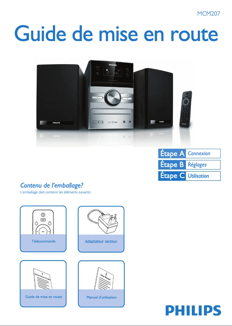 Página 1 del manual Guía de inicio rápido Philips MCM207