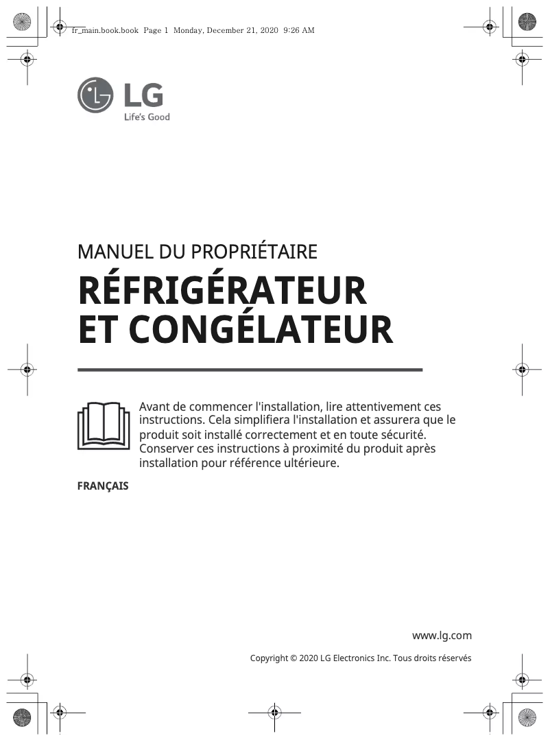 Image de la première page du manuel de l'appareil GC-X29FTQML