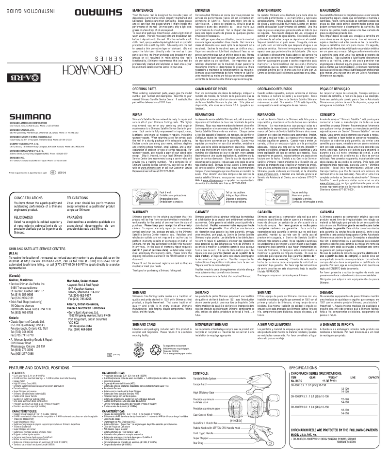 Image de la première page du manuel de l'appareil Chronarch 100BPV