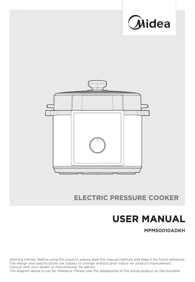 Page 1 de la notice Manuel utilisateur Midea MPM50010ADKH