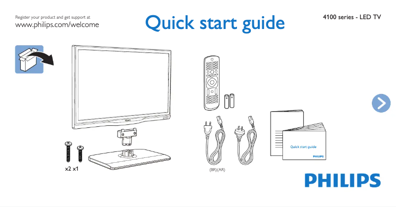 Page 1 de la notice Guide de démarrage rapide Philips 24PHG4109