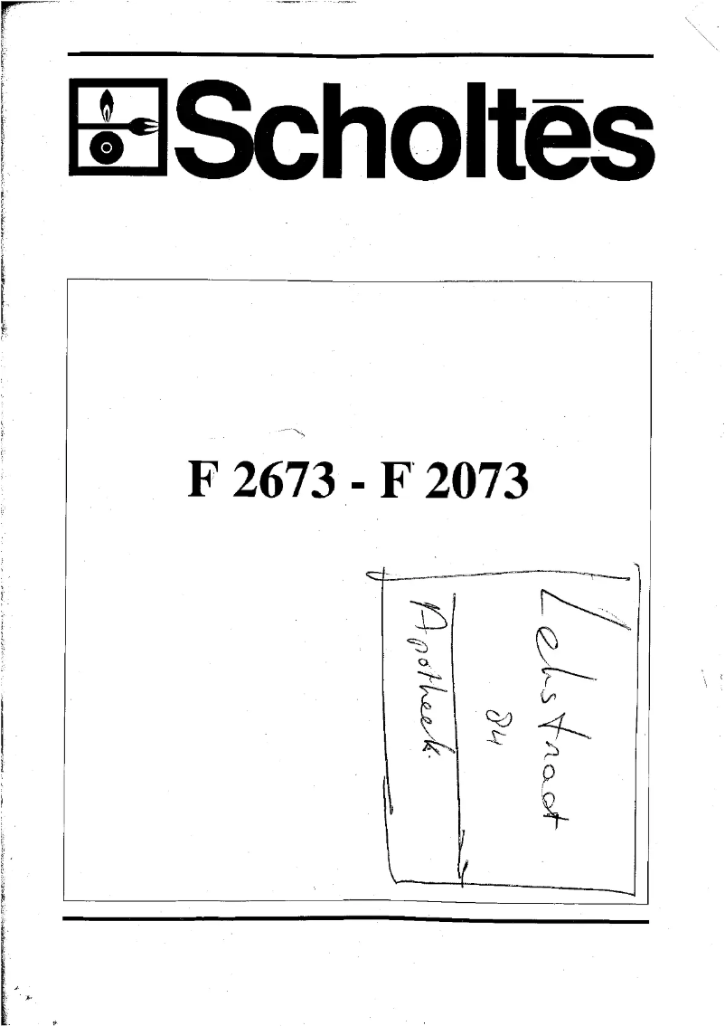 Image de la première page du manuel de l'appareil F 2073