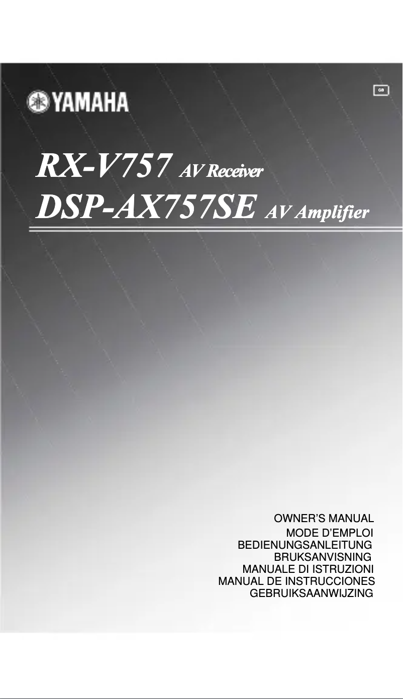 Image de la première page du manuel de l'appareil RX-V757