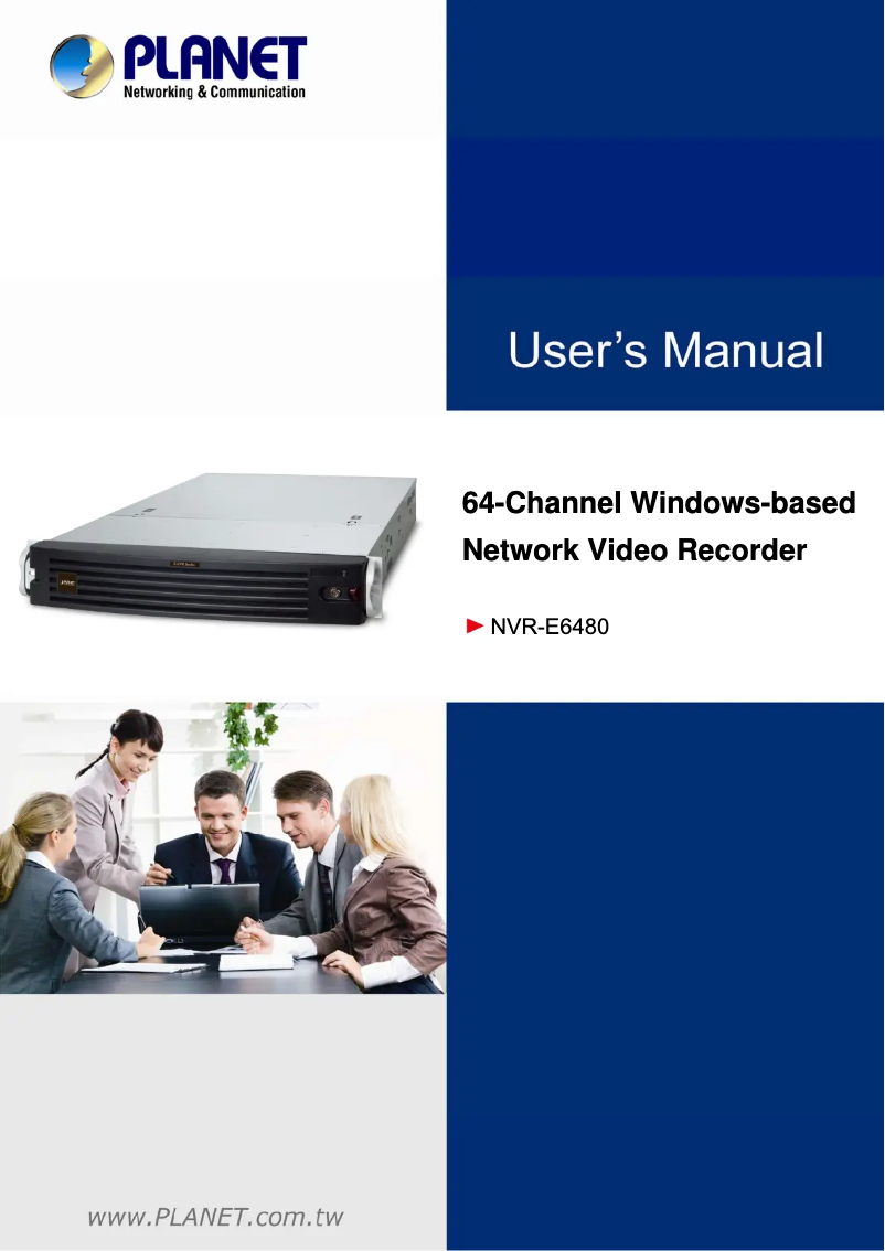 Page 1 de la notice Manuel utilisateur Planet NVR-E6480