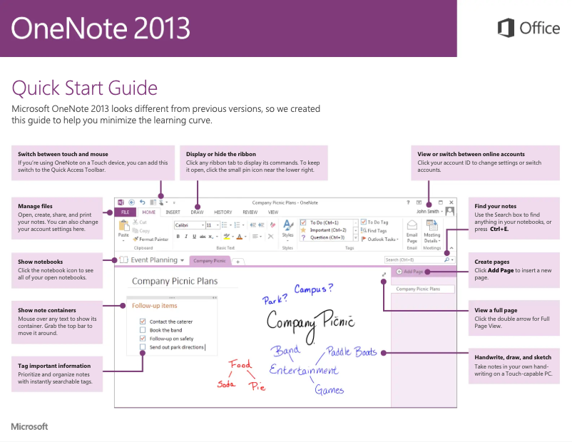 Page n°1 - Manuel utilisateur Microsoft OneNote 2013