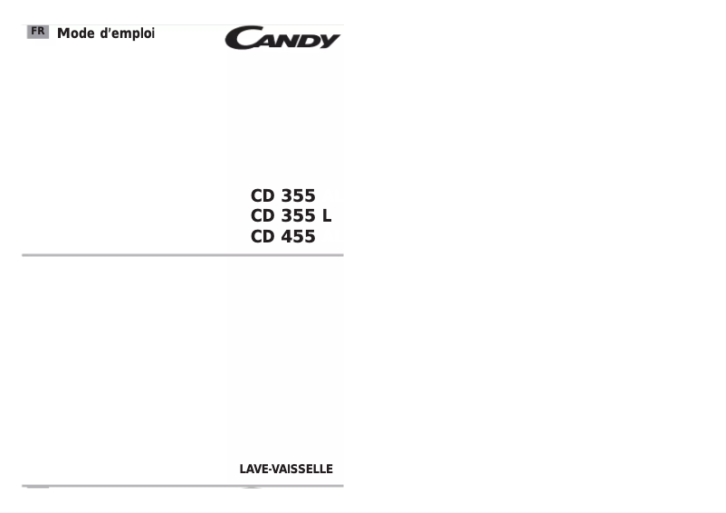 Page 1 de la notice Manuel utilisateur Candy CD 455-47