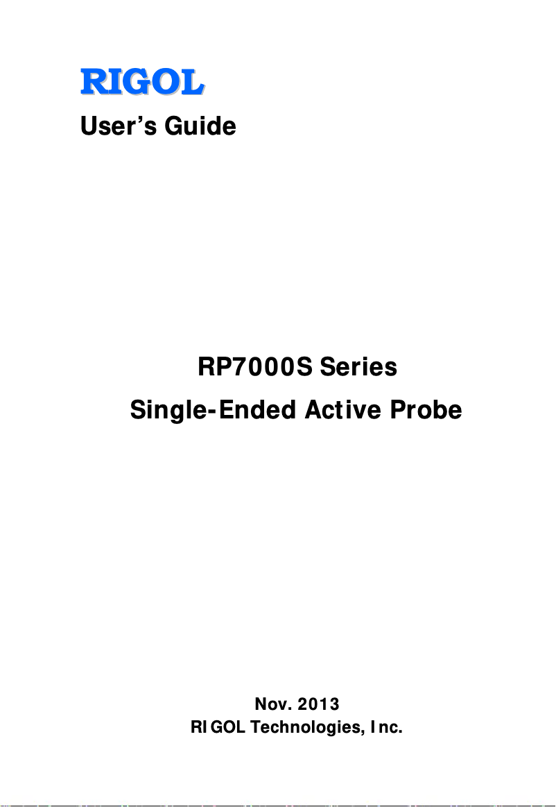 Page n°1 - Manuel utilisateur Rigol RP7150S
