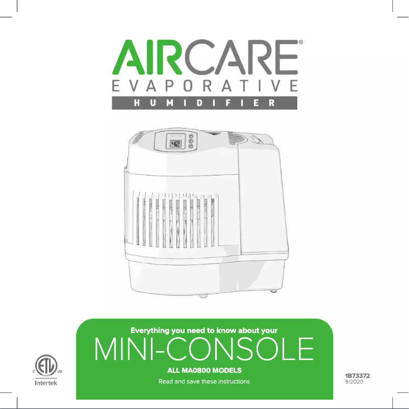 Image de la première page du manuel de l'appareil MA0800