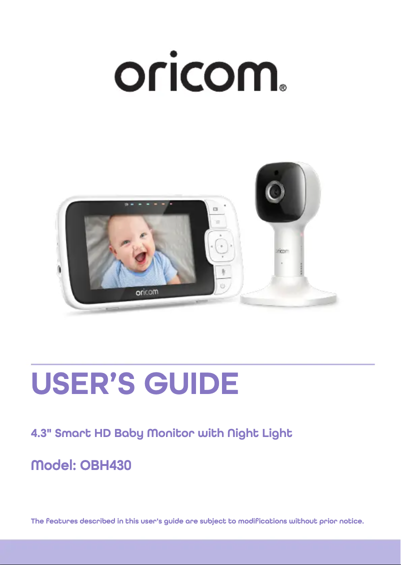 Page n°1 - Manuel utilisateur Oricom Babysense7 OBH430