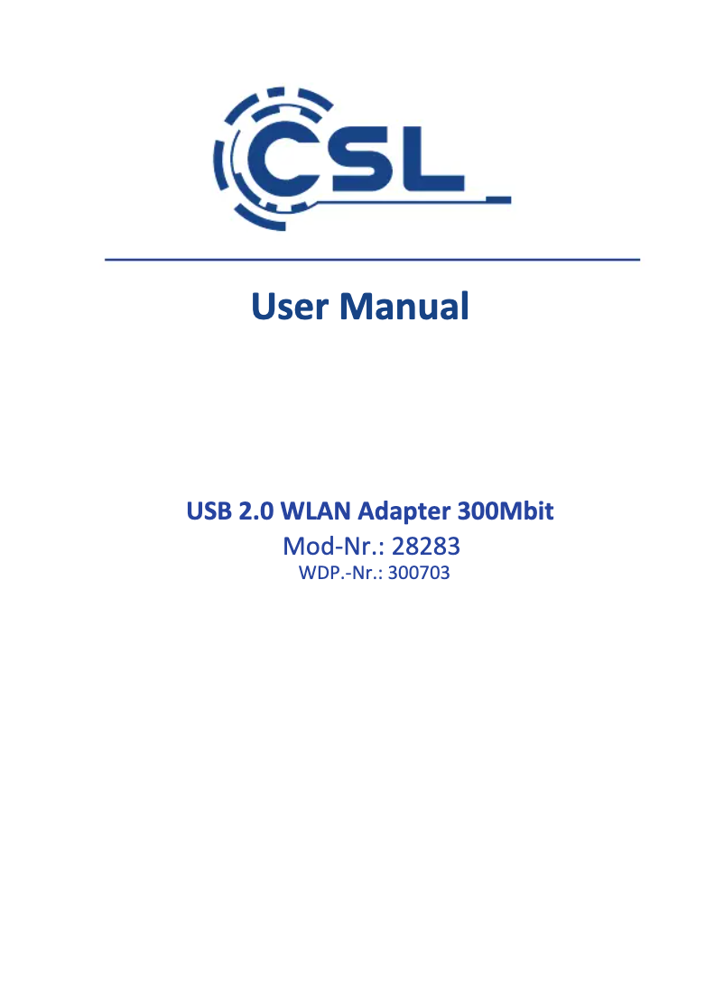 Página 1 del manual Manual de usuario CSL 300703