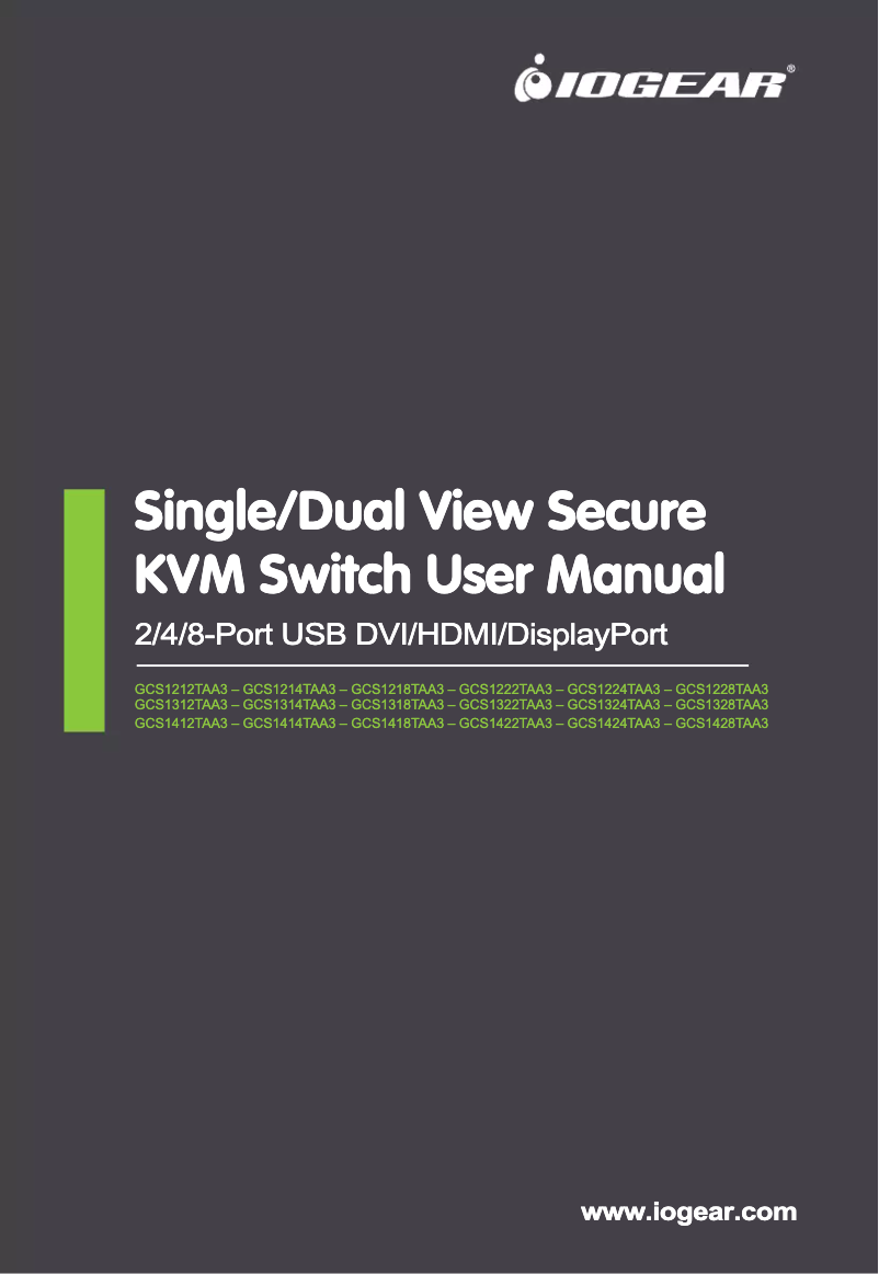 Page n°1 - Manuel utilisateur iogear GCS1328TAA3