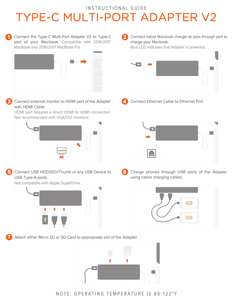 Page 1 de la notice Manuel utilisateur Satechi Type-C Multi-Port Adapter V2