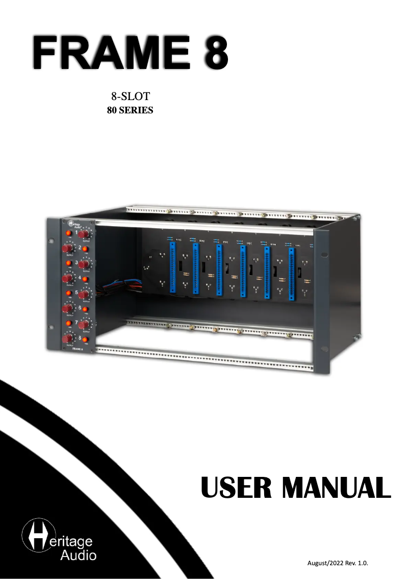 Page 1 de la notice Manuel utilisateur Heritage Audio Frame 8