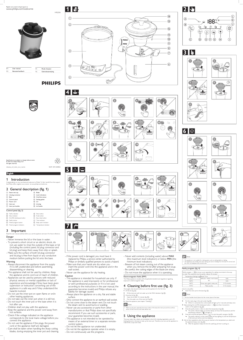 Página 1 del manual Manual de usuario Philips Avance Collection HR2206