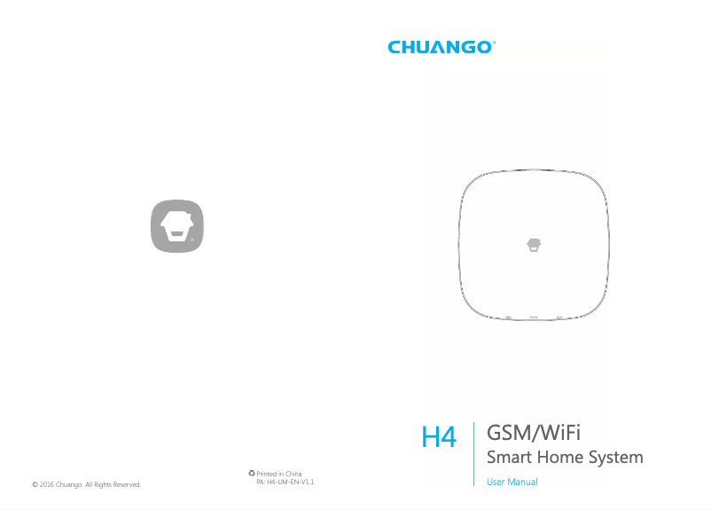 Page 1 de la notice Manuel utilisateur Chuango H4