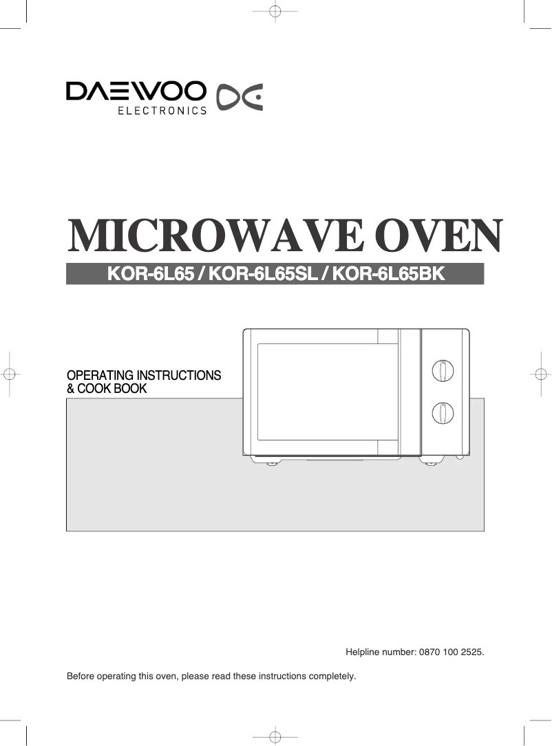 Page 1 de la notice Manuel utilisateur Daewoo KOR-6L65BK