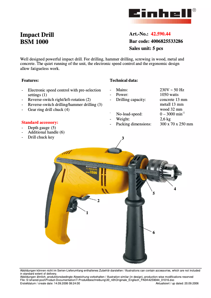 Page n°1 - Manuel utilisateur Bavaria by Einhell Bavaria BSM 1000