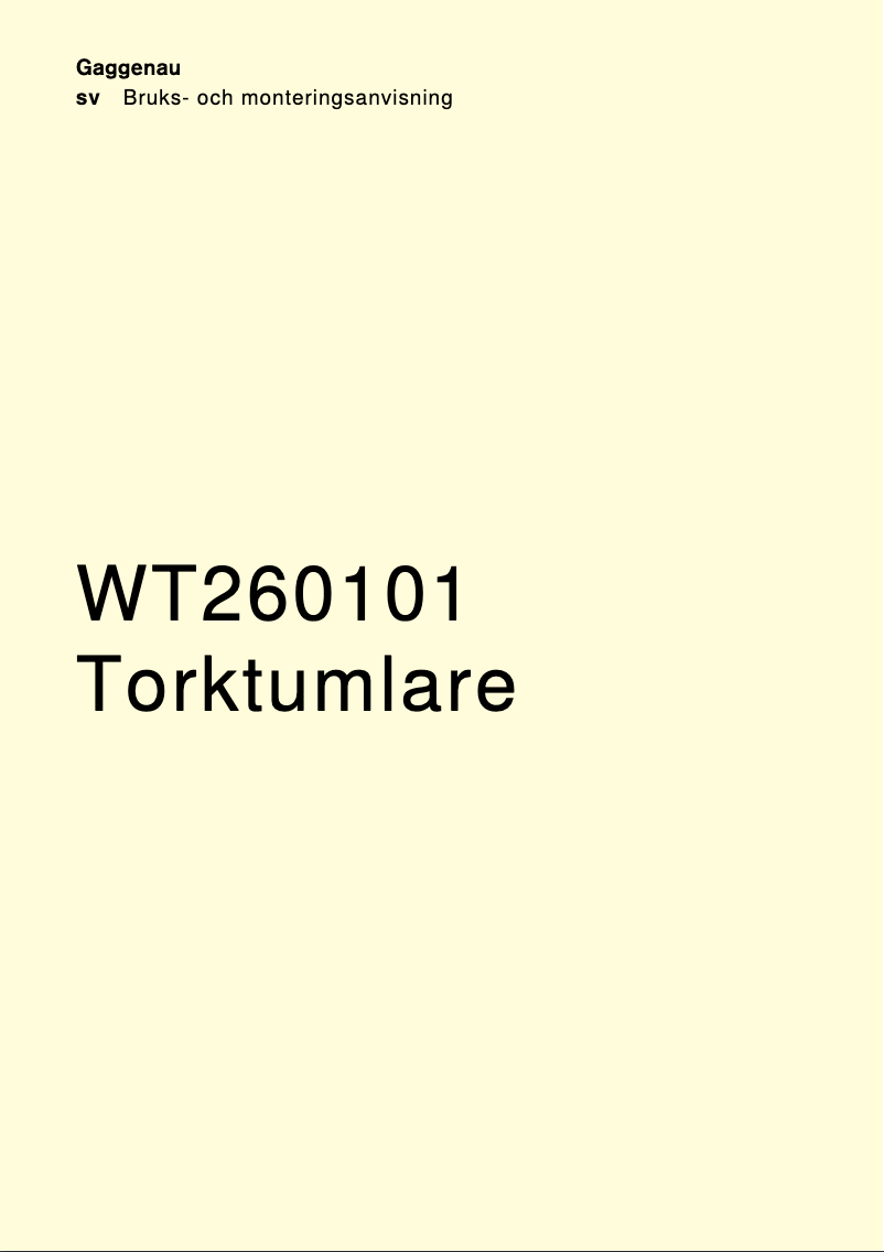Página 1 del manual Manual de usuario Gaggenau WT260101