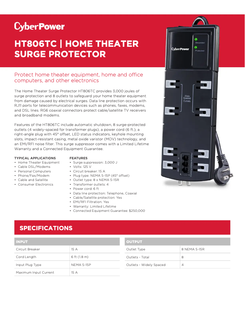 Página 1 del manual Manual de usuario CyberPower Home Theater HT806TC