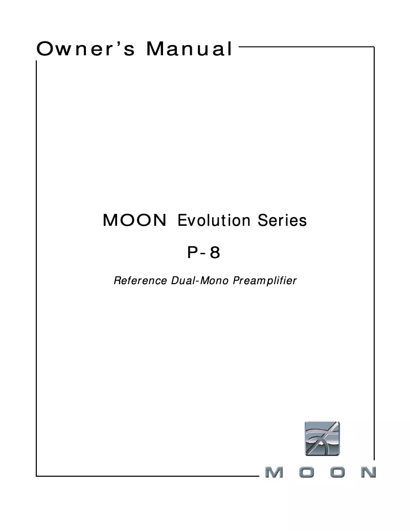 Image de la première page du manuel de l'appareil Moon Evolution P-8