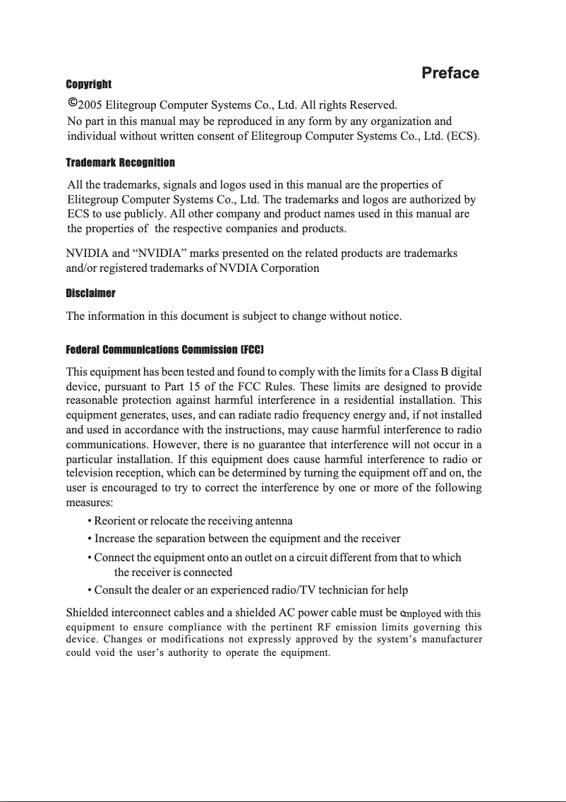 Page n°1 - Manuel utilisateur ECS N9400GT-512DZ-F
