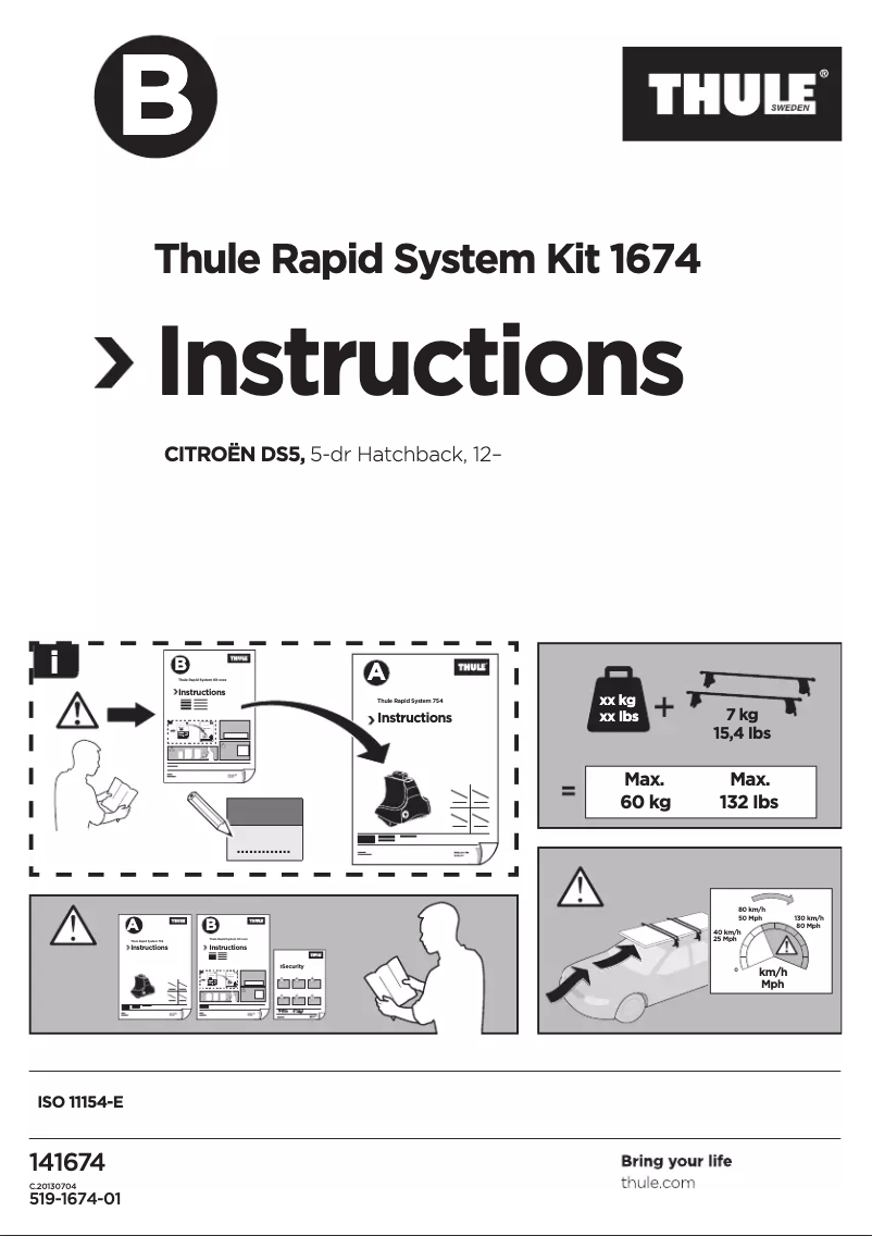 Page 1 de la notice Manuel utilisateur Thule Rapid System Kit 1674
