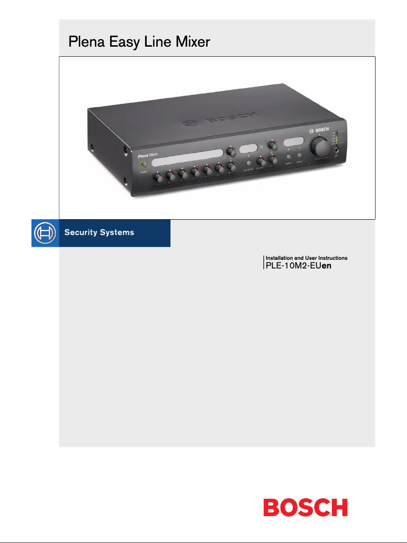 Page n°1 - Manuel utilisateur Bosch Plena PLE-10M2-EU