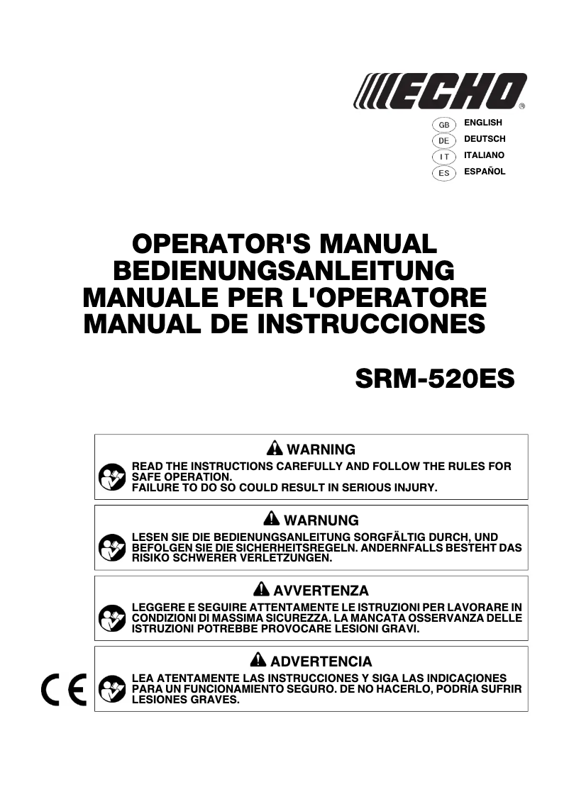 Page n°1 - Manuel utilisateur Echo SRM-520ES