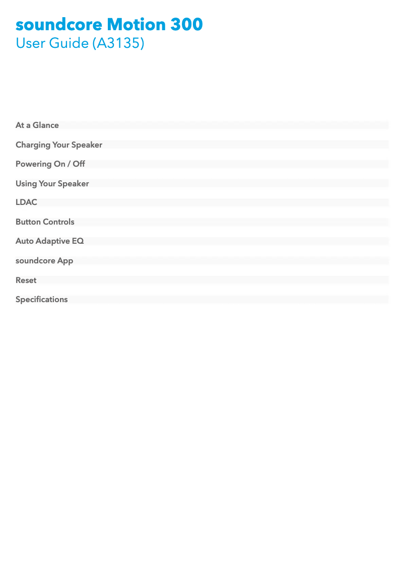 Page n°1 - Manuel utilisateur Soundcore Motion 300