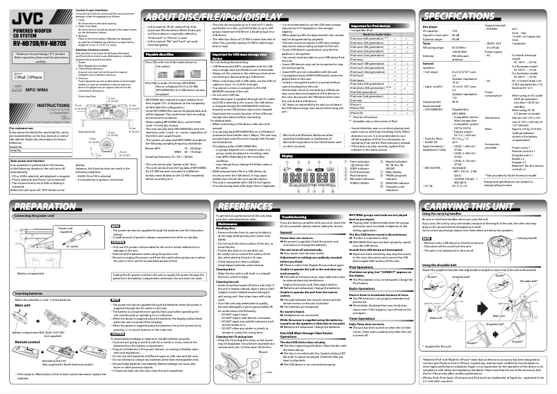 Page n°1 - Manuel utilisateur JVC RV-NB70B